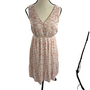 Isabel Maternity Womens Dress Pink Sleeveless V Neck Empire Size S